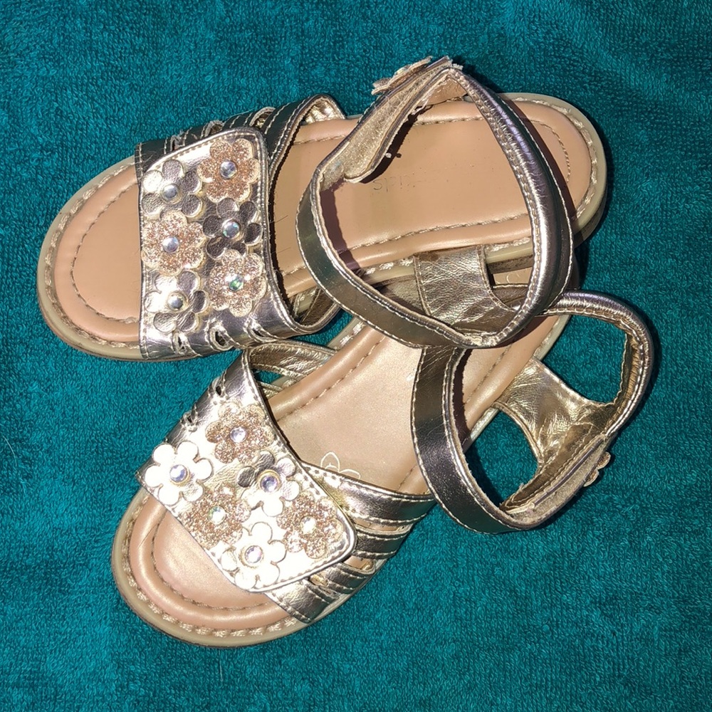 Gold sparkly sandals